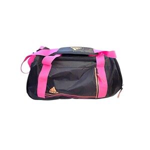 Vtg Adidas Gym Bag Crossbody Strap Women’s Duffle Hot Pink, Neon Orange & Black